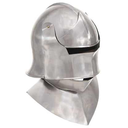 286220 vidaXL Medieval Knight Helmet Antique Replica LARP Silver Steel