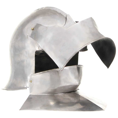 286220 vidaXL Medieval Knight Helmet Antique Replica LARP Silver Steel