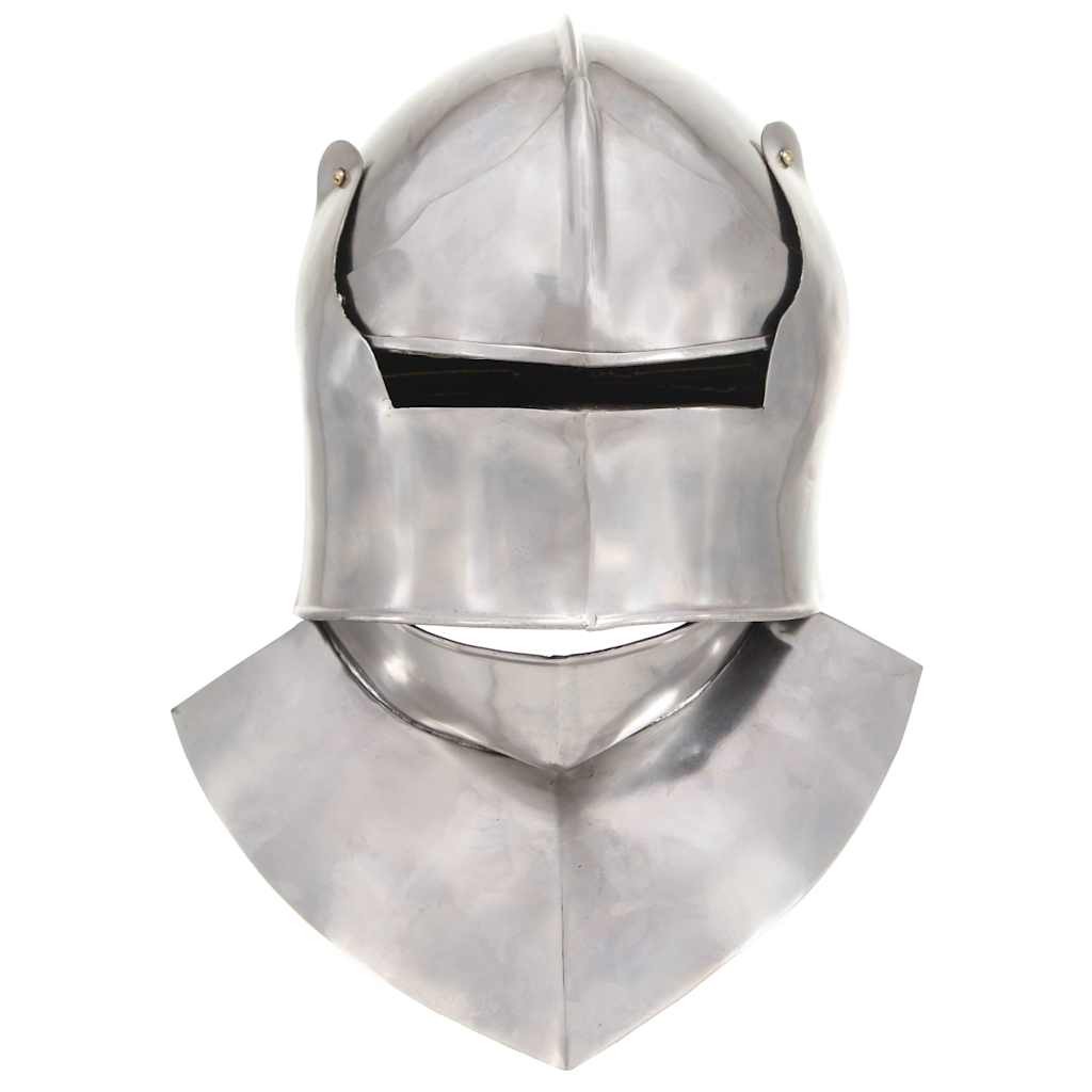 286220 vidaXL Medieval Knight Helmet Antique Replica LARP Silver Steel