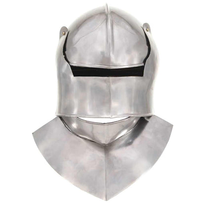 286220 vidaXL Medieval Knight Helmet Antique Replica LARP Silver Steel