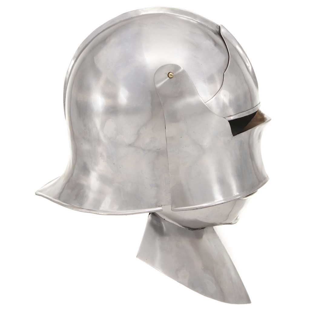 286220 vidaXL Medieval Knight Helmet Antique Replica LARP Silver Steel