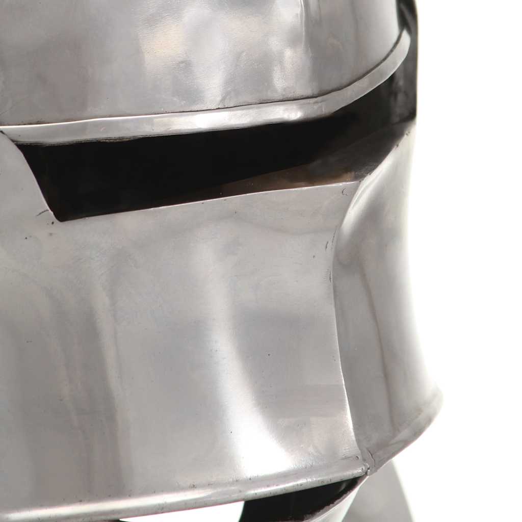 286220 vidaXL Medieval Knight Helmet Antique Replica LARP Silver Steel
