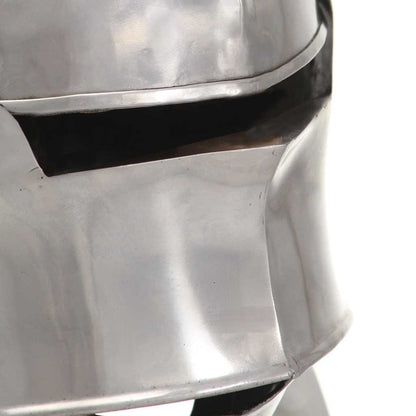 286220 vidaXL Medieval Knight Helmet Antique Replica LARP Silver Steel