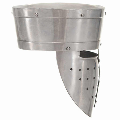 286221 vidaXL Medieval Knight Helmet Antique Replica LARP Silver Steel