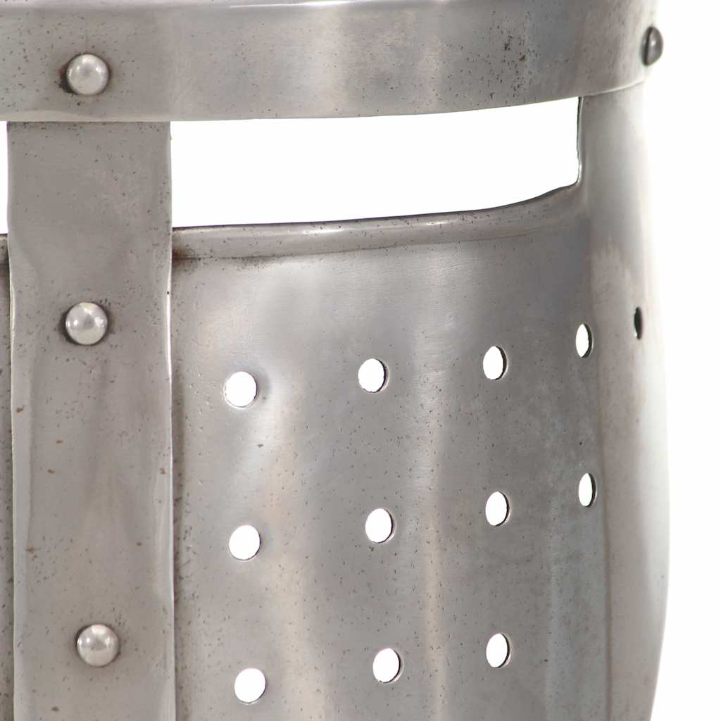 286221 vidaXL Medieval Knight Helmet Antique Replica LARP Silver Steel