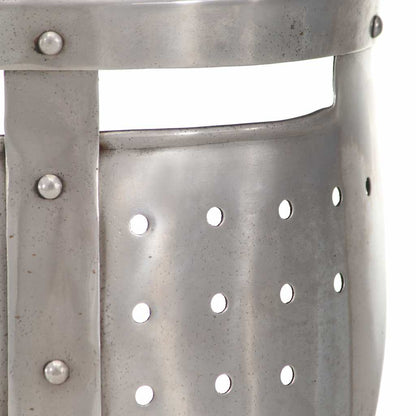 286221 vidaXL Medieval Knight Helmet Antique Replica LARP Silver Steel