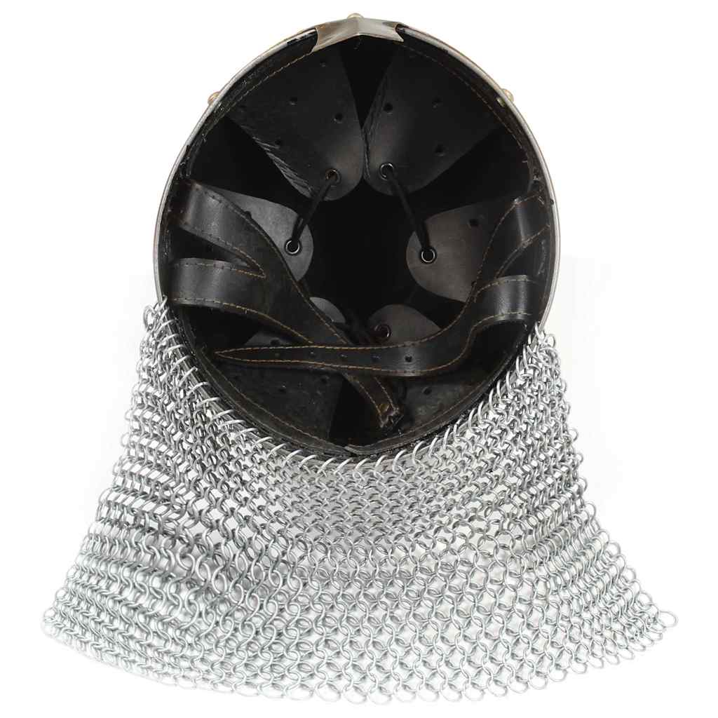 286222 vidaXL Crusader Knight Helmet Antique Replica LARP Silver Steel