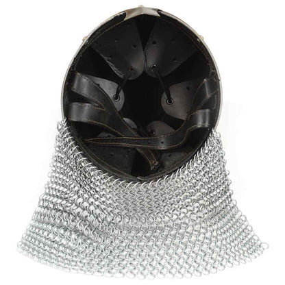 286222 vidaXL Crusader Knight Helmet Antique Replica LARP Silver Steel