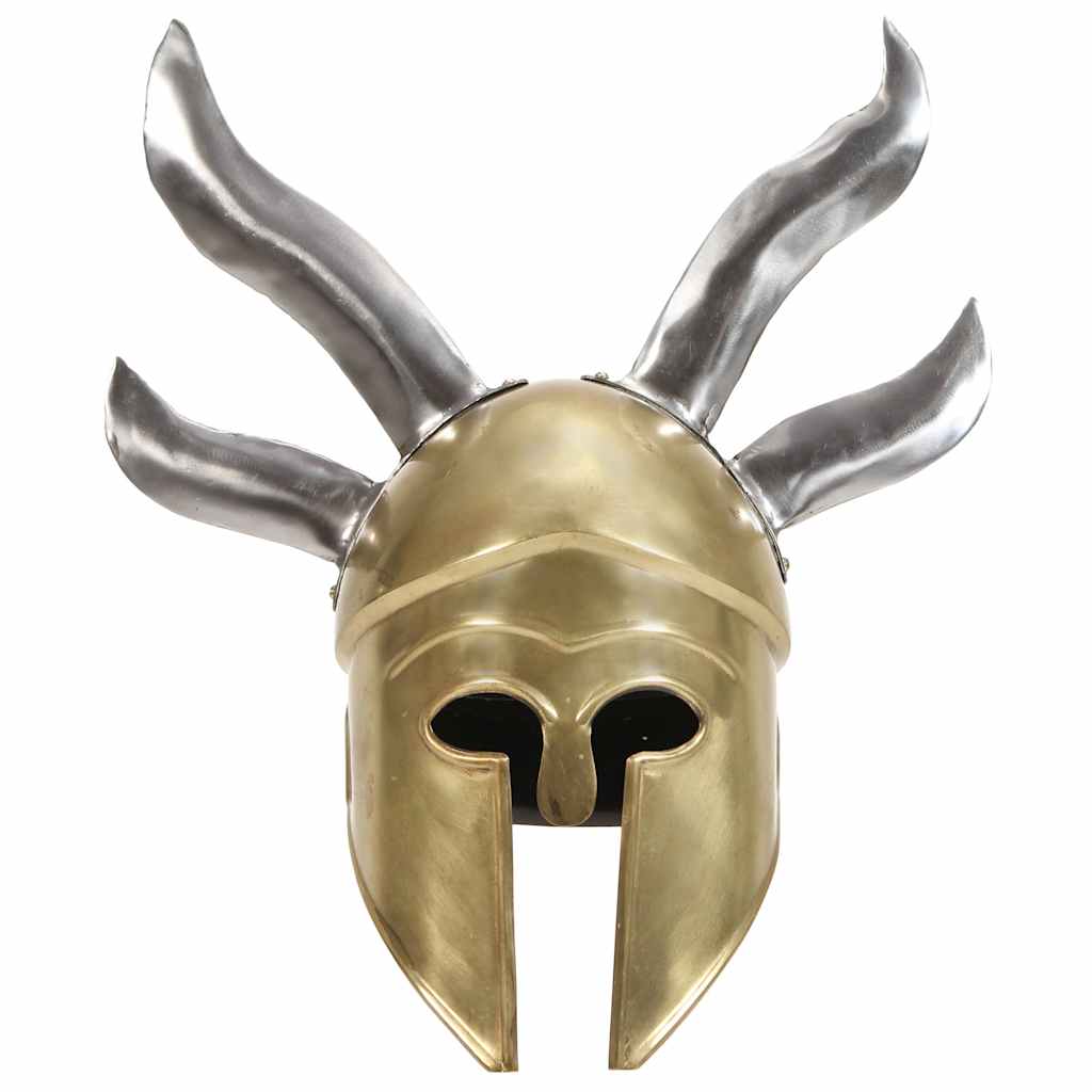 286223 vidaXL Greek Warrior Helmet Antique Replica LARP Brass Steel