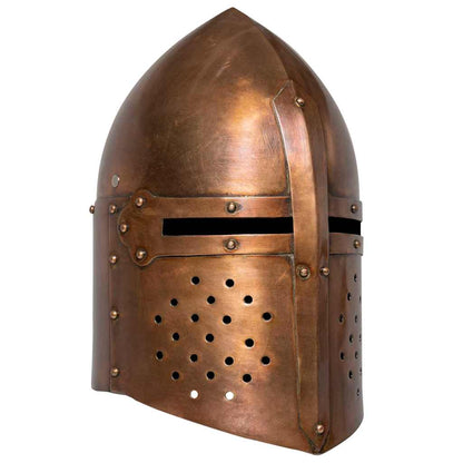 286225 vidaXL Medieval Knight Helmet Antique Replica LARP Copper Steel