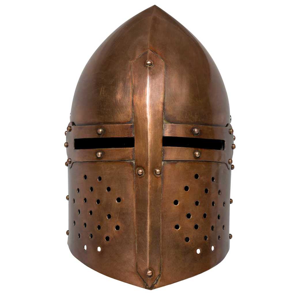 286225 vidaXL Medieval Knight Helmet Antique Replica LARP Copper Steel