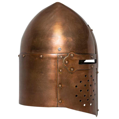 286225 vidaXL Medieval Knight Helmet Antique Replica LARP Copper Steel