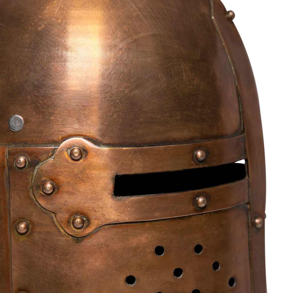 286225 vidaXL Medieval Knight Helmet Antique Replica LARP Copper Steel