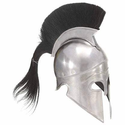 286229 vidaXL Greek Warrior Helmet Antique Replica LARP Silver Steel