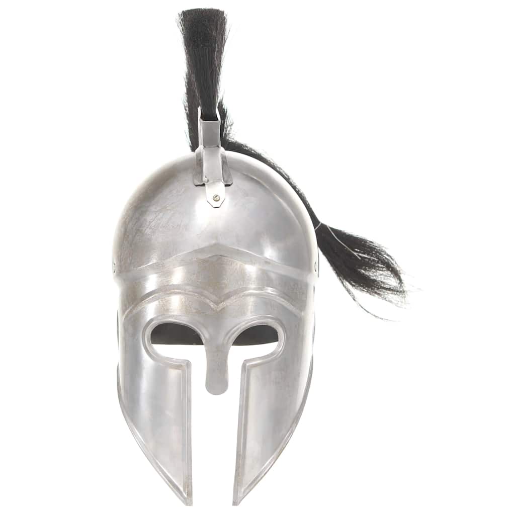 286229 vidaXL Greek Warrior Helmet Antique Replica LARP Silver Steel