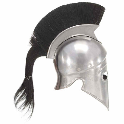 286229 vidaXL Greek Warrior Helmet Antique Replica LARP Silver Steel