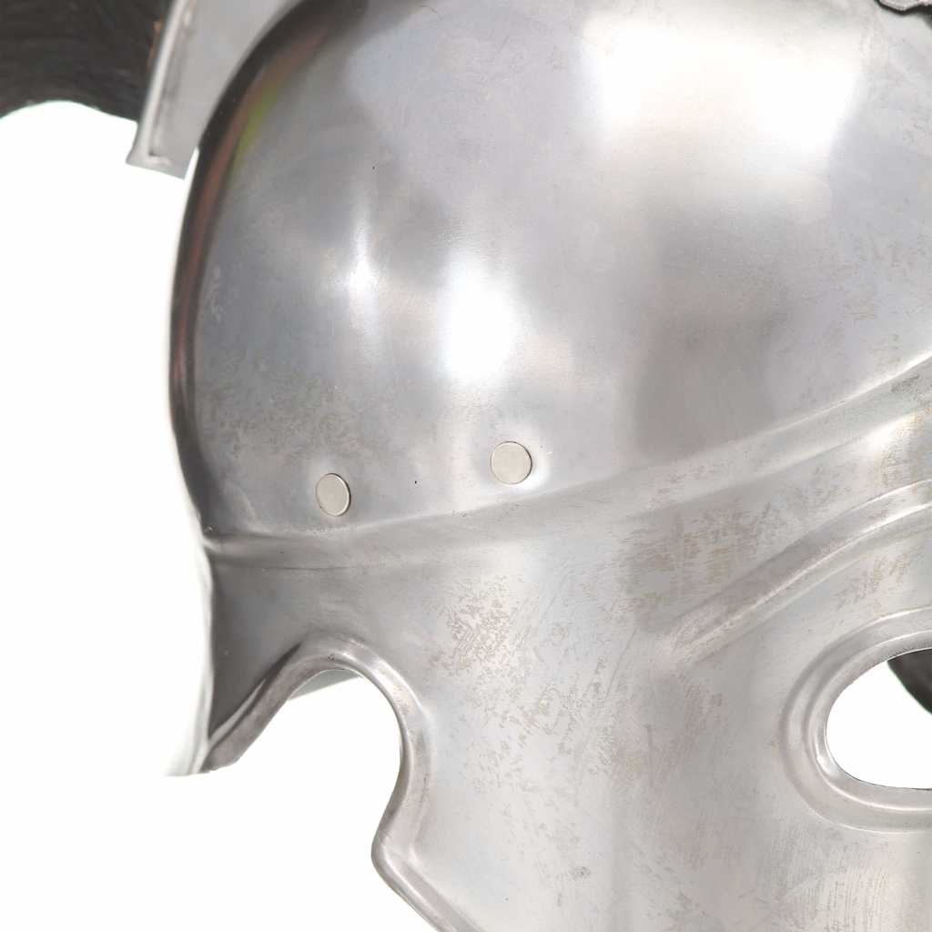 286229 vidaXL Greek Warrior Helmet Antique Replica LARP Silver Steel