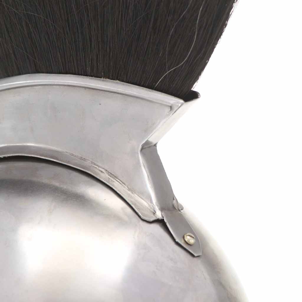 286229 vidaXL Greek Warrior Helmet Antique Replica LARP Silver Steel