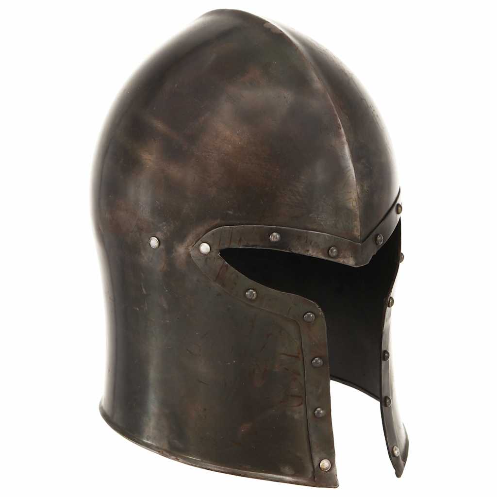 286237 vidaXL Medieval Knight Helmet Antique Replica LARP Silver Steel