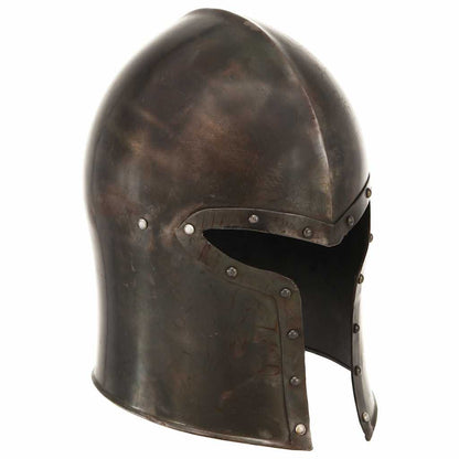 286237 vidaXL Medieval Knight Helmet Antique Replica LARP Silver Steel