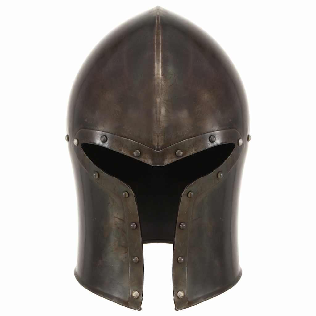 286237 vidaXL Medieval Knight Helmet Antique Replica LARP Silver Steel