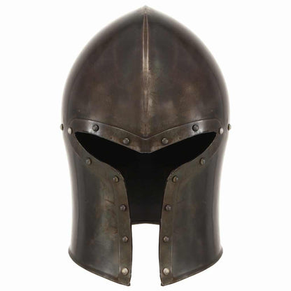 286237 vidaXL Medieval Knight Helmet Antique Replica LARP Silver Steel