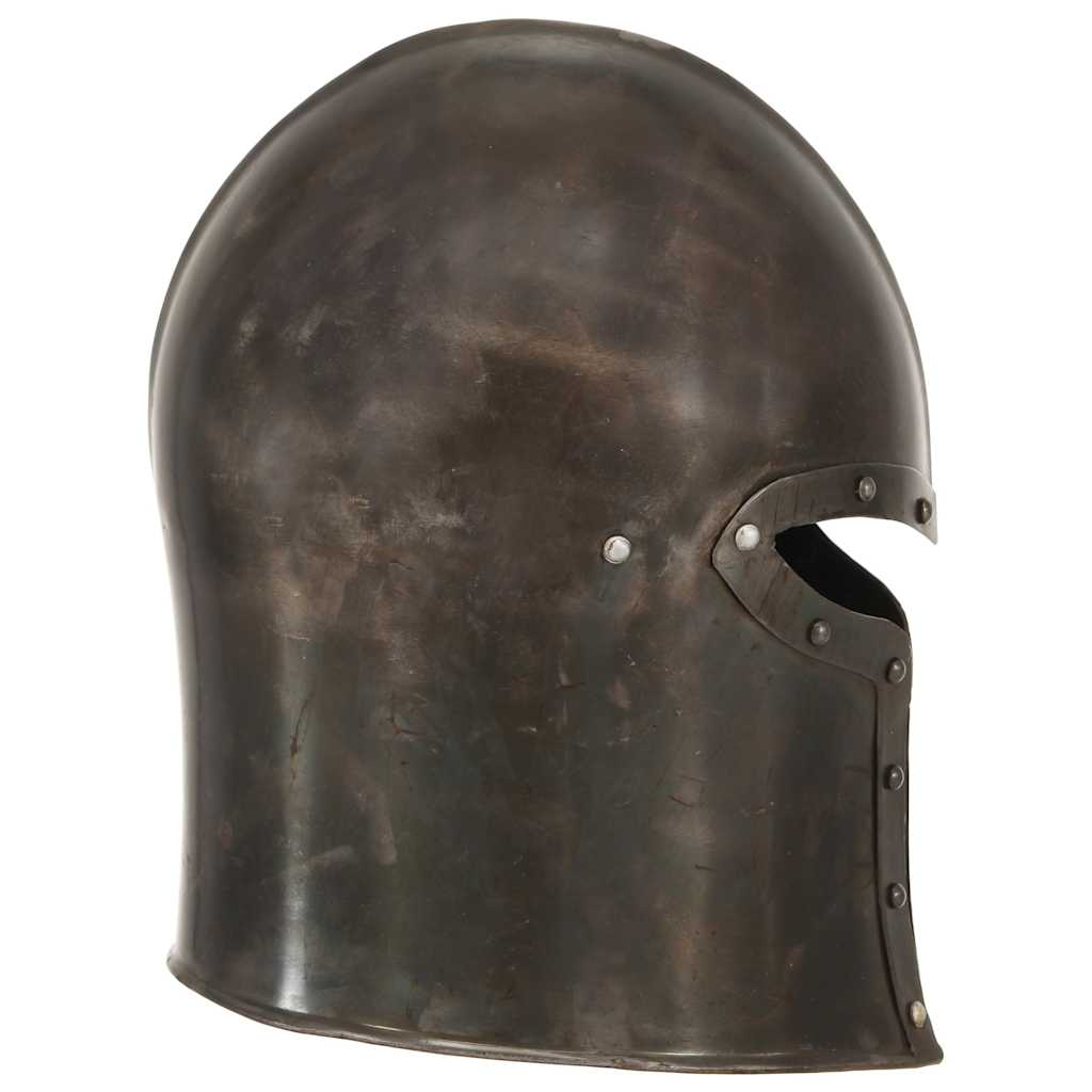 286237 vidaXL Medieval Knight Helmet Antique Replica LARP Silver Steel