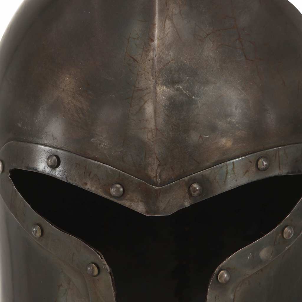 286237 vidaXL Medieval Knight Helmet Antique Replica LARP Silver Steel