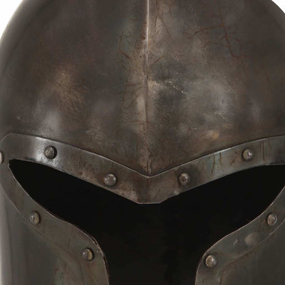 286237 vidaXL Medieval Knight Helmet Antique Replica LARP Silver Steel