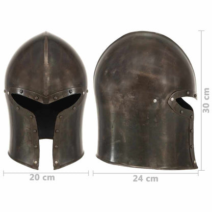 286237 vidaXL Medieval Knight Helmet Antique Replica LARP Silver Steel