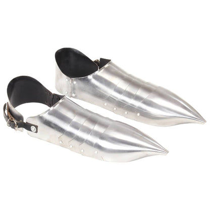 286238 vidaXL Medieval Knight Armour Sabatons Replica LARP Silver steel