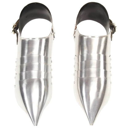 286238 vidaXL Medieval Knight Armour Sabatons Replica LARP Silver steel