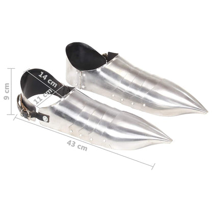 286238 vidaXL Medieval Knight Armour Sabatons Replica LARP Silver steel