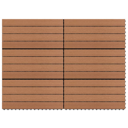 WPC Tiles 60x30 cm 6 pcs 1m² Brown