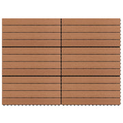 WPC Tiles 60x30 cm 6 pcs 1m² Brown