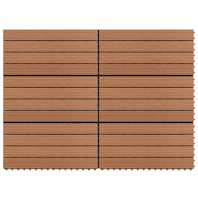 WPC Tiles 60x30 cm 6 pcs 1m² Brown