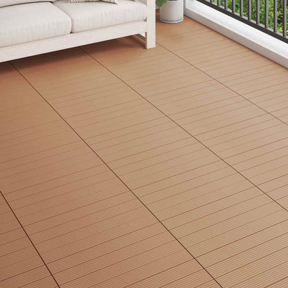 Decking Tile 6 pcs Brown 60 x 30 cm WPC