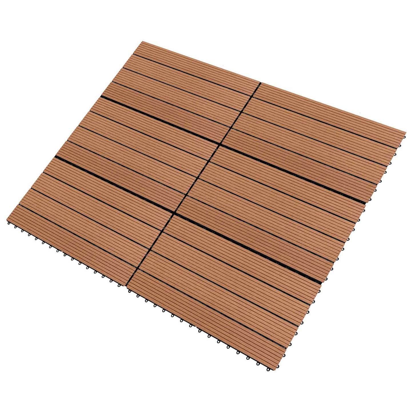 Decking Tile 6 pcs Brown 60 x 30 cm WPC