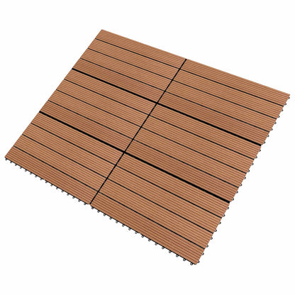 Decking Tile 6 pcs Brown 60 x 30 cm WPC
