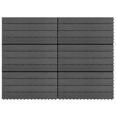 WPC Tiles 60x30 cm 6 pcs 1m² Grey