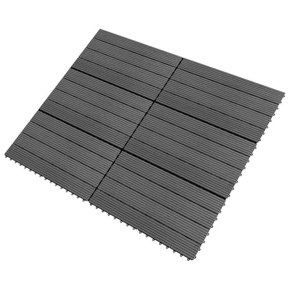 Decking Tile 6 pcs Grey 60 x 30 cm WPC