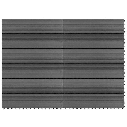 Decking Tile 6 pcs Grey 60 x 30 cm WPC