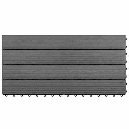 Decking Tile 6 pcs Grey 60 x 30 cm WPC