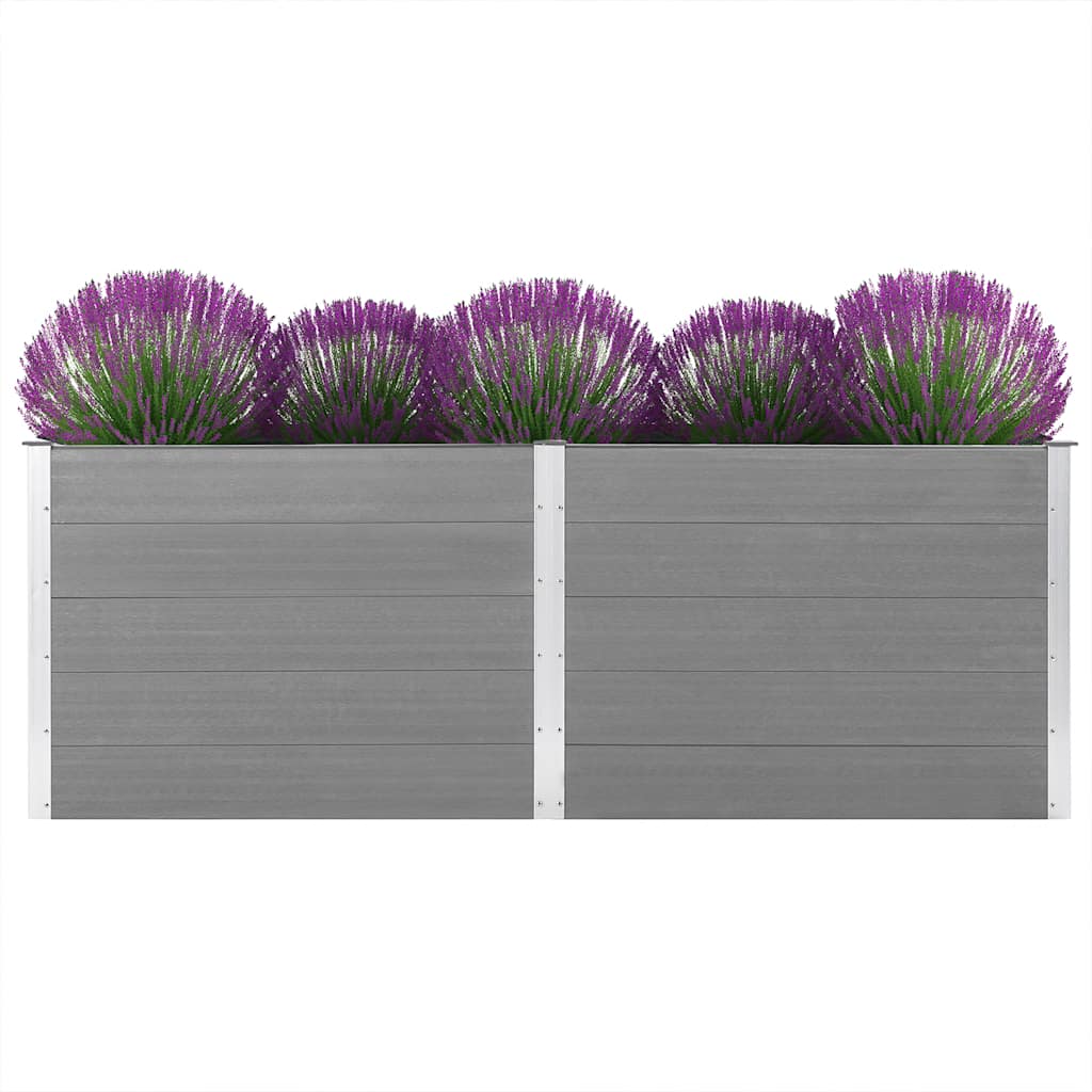 Garden Raised Bed 250x100x91 cm WPC Grey