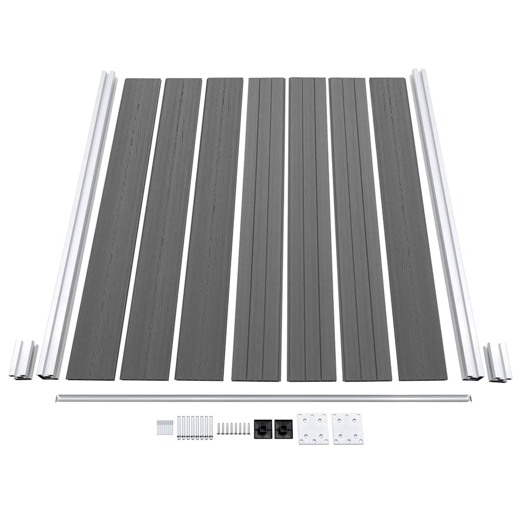 Garden Fence WPC 180x186 cm Grey