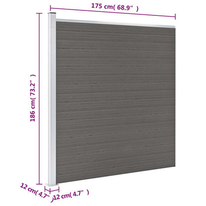 Garden Fence WPC 175x186 cm Grey