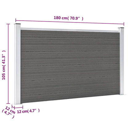 Garden Fence WPC 180x105 cm Grey