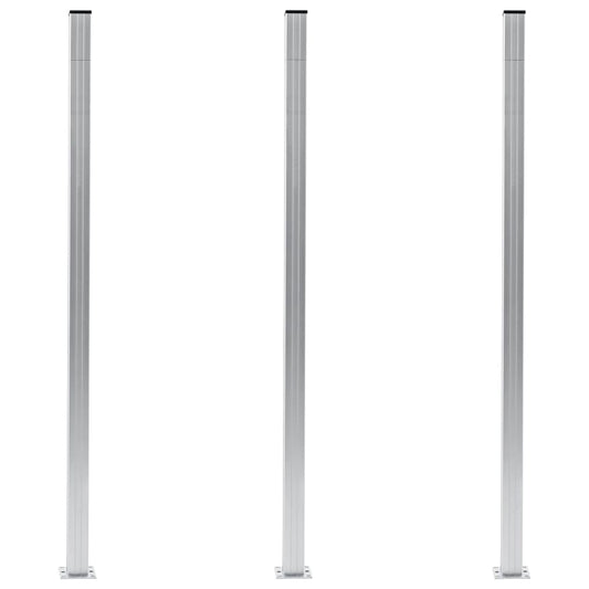 Fence Posts 3 pcs Aluminium 185 cm