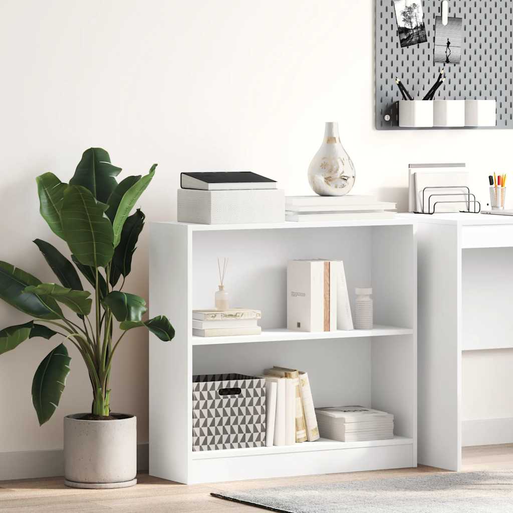 Bookcase White 80x24x75 cm Engineered Wood