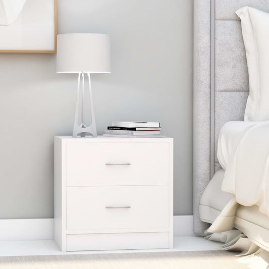 Bedside Cabinet | White | Engineered Wood | 40 x 30 x 40 cm